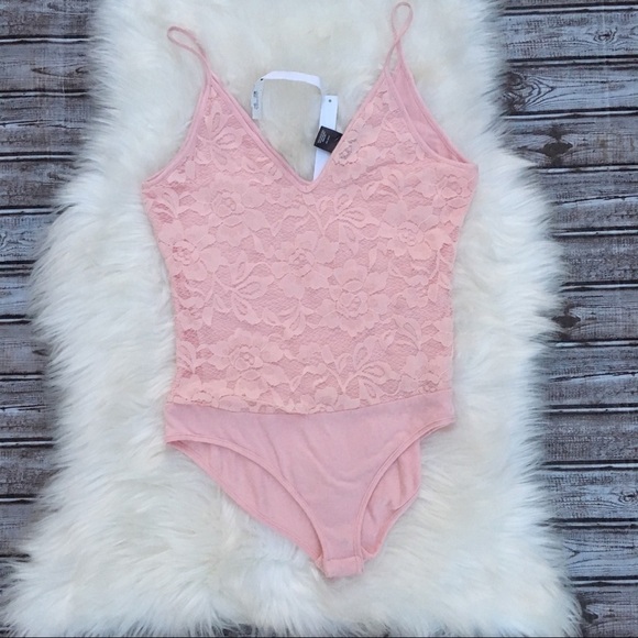 !! Aqua blush pink lace bodysuit - Picture 1 of 6